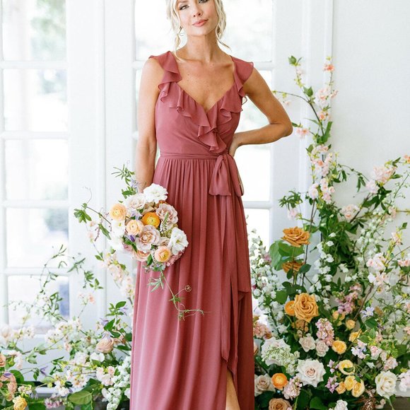 Revelry Valerie Chiffon Faux Wrap Dress *Color: SAGE* - Picture 4 of 6